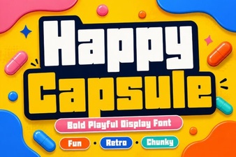 Happy Capsule Font – Playful Display Typeface for Creative Designs